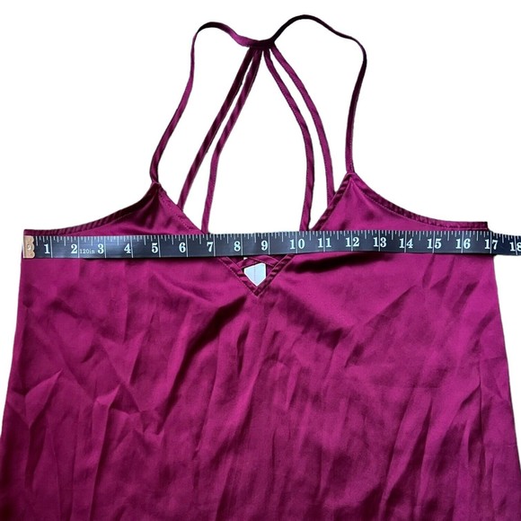 Strappy Tank Top Junior's M 7-9 Red Pomegranate Blouse Shirt Satin - Picture 5 of 7